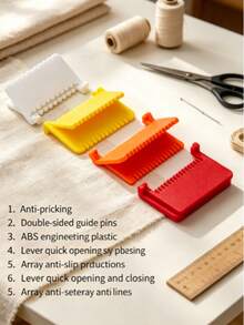 1/4pcs Articulated Sewing Clips, Handmade Sewing Helper, Helps You Sew Perfect Straight Lines, Clip-On Sewing Ruler Set, Hand Sewing Even Stitch Guide, Patchwork Sewing Template, Suitable For Sewing Beginners, Housewives, DIY Sewing Patch Repair Guide - Stitch-locking Edge Trimmer - View 6