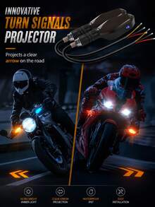 XF.Meraki 2pcs Lampu Proyeksi Sein LED Sepeda Motor, Perlengkapan Sepeda Motor, Mode DRL RGB Mengalir, Lampu Sein Sepeda Motor, Lampu Indikator Belakang dengan Proyeksi Panah Tanah, Lampu Sinyal Sepeda Motor, Aksesoris Sepeda Motor - Pola berlian - View 4