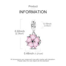 1pc Silver-Plated 5-Petal Pink Cherry Blossom Openable Pendant, Suitable For Bracelets, Necklaces, DIY Jewelry Making, Beads, Girls Gift - Silver - View 3
