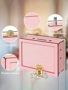 10,000 Savings Challenge Box With Goal And Number Counter, Wooden Money Box, Suitable For Fun Budgeting Challenge, Home And Home Office Use - Multicolor - View 6