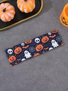 4 Stücke/1 Stück Stücke/ Halloween breite Haarreifen Set Kürbis Schädel Geist Fledermaus Muster elastische rutschfeste Haarbänder Feiertagsparty Dekoration Haarwickel tägliches Haaraccessoire - Verschiedenfarbig - Übersicht 10