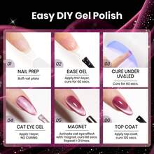 Beetles 23PCS 20 Colors 7.5ML Purple Gel Nail Polish Set, Base Coat, Glossy & Matte Top Coat, Purple, Mauve, Burgundy, Red, Pink, Nude, Glitter & Cat Eye UV LED Soak Off Gel Polish - 23 pcs 20 Colors Pink Nude Glitter Cat Eye - 查看 7