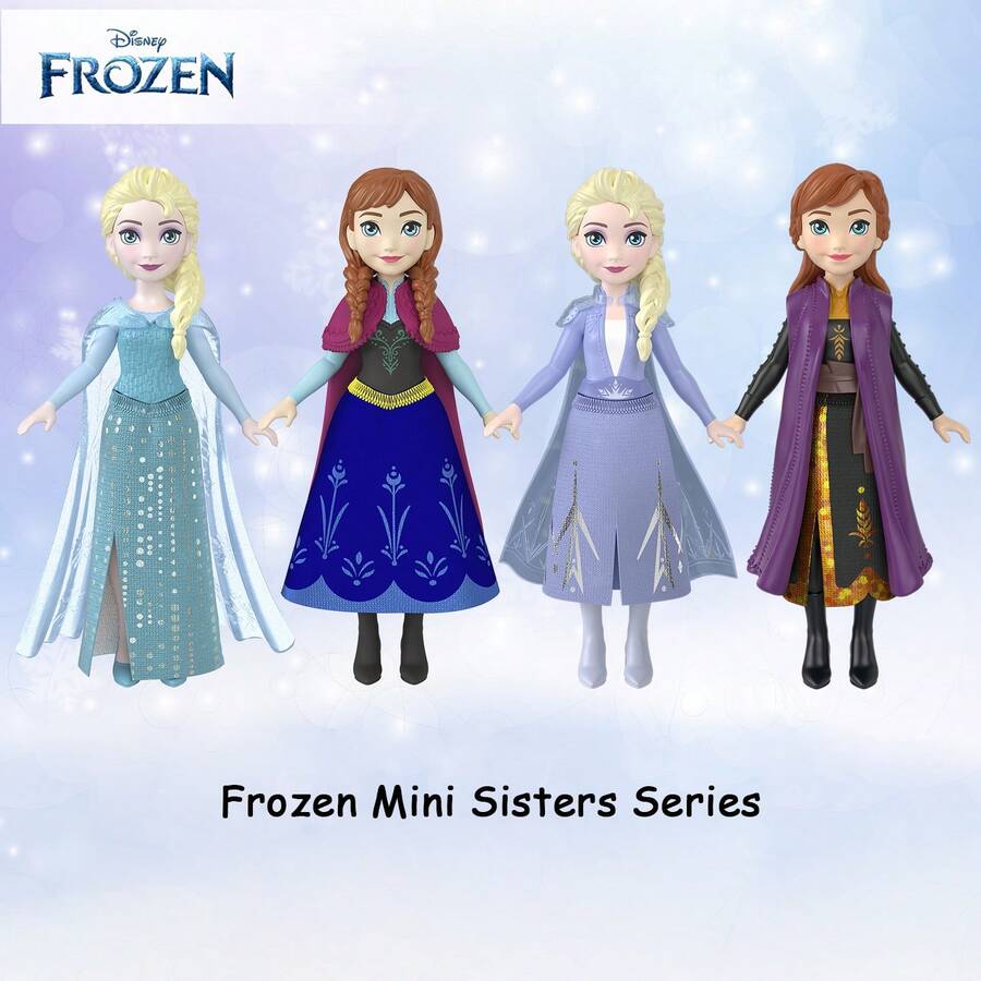Mattel 冰雪奇緣迷你姊妹玩具套組-艾莎與安娜公主時尚娃娃,女孩角色扮演禮物,細節精緻 - 彩色 - 查看 1