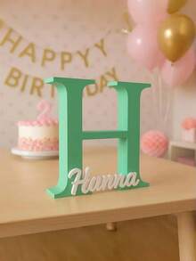 Customized Decorative Letter 2D Flat Acrylic Sign, Customizable English Name, Multi-Purpose Personalized Nameplate Decor, Suitable For Birthday, Wedding, Christmas And Graduation Ceremony, Practical Customized Decorative Items For Various Celebration Occasions - Multicolor - View 3