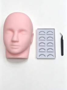 1pc Eyelash Extension Training Mannequin Head - Eyelash Extension Practice Model - Beauty Massage Training Head - Makeup Eyebrow Microblading Dummy Head - Soft Silicone Material - Eyelash Extension Tools - Multicolor - View 19