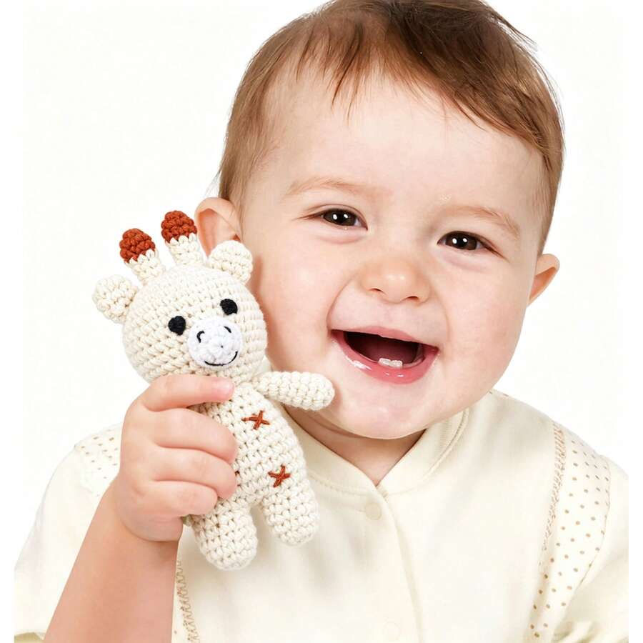 Handmade Crochet Rattle, Baby Rattle Toy, Attracts Baby's Attention, Infant Parent-Child Interaction Toy, Built-In Bell, 3D Cute, Rich Details, Newborn Memorial Gift, Easter Gift, Halloween Gift - Multicolor - View 1