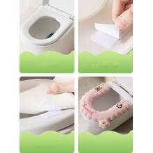 1/2pcs Cartoon Toilet Seat Cushion, Waterproof & Warm Toilet Pad, Bathroom Accessories Storage, Universal Toilet Seat Cushion, Portable Home Use, Suitable For All Seasons - Multicolor - View 8