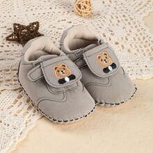 1雙新生兒卡通中性嬰兒平底防踢休閒百搭可愛鞋，適合春秋季節 - 灰色 - 查看 9