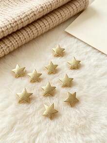 10pcs Women's Alloy Five-Pointed Star Hair Clips Braided Hair Clips Women's Hair Accessories Wedding Hair Accessories Summer Beach Seaside Resort Hair Accessories Hair Clips - Gold - View 6