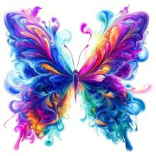 1pc/2pcs/3pcs Vibrant Smoke Butterfly Iron-On Transfer, Multicolor Film Stickers For T-Shirts, Bags, Pillows - DIY Fashion Accessories, Easy To Apply Heat Transfer Patches - Multicolor - View 2