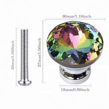 10pcs Cabinet Drawer Pulls And Handles - Crystal Glass Diamond Shaped Colorful Handles For Kitchen Cabinets, Bathroom (30mm) - 10pcs - View 5