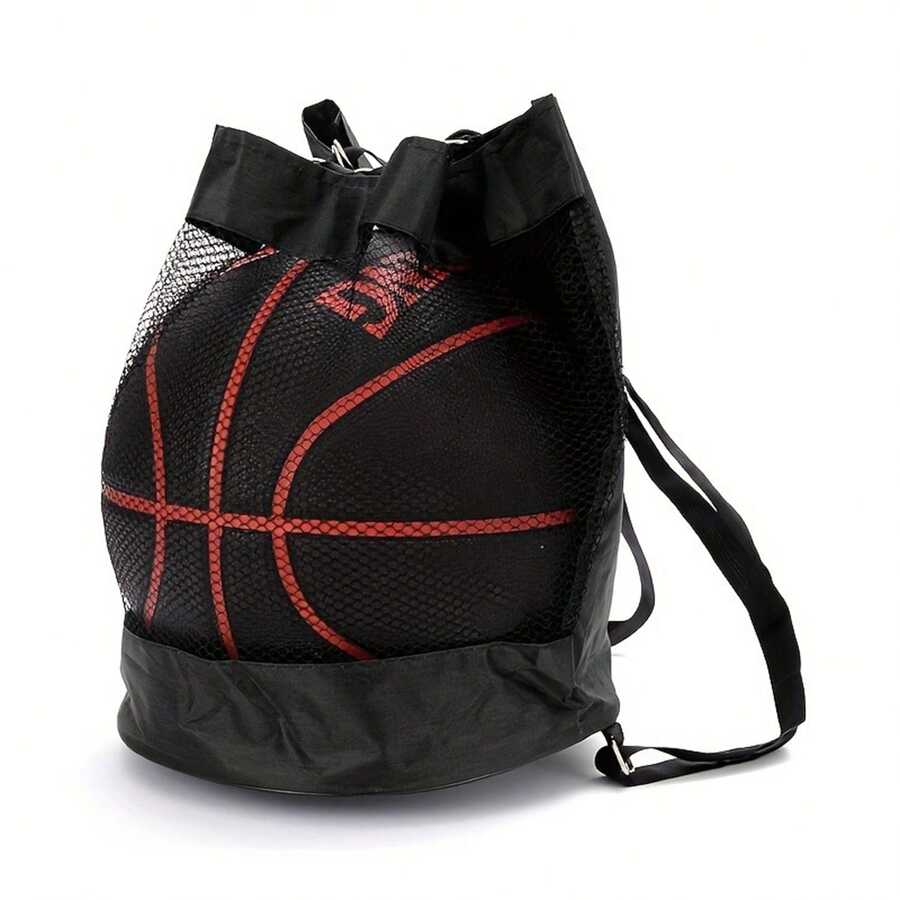 1pc Basketball Backpack, Oxford Cloth One Shoulder Crossbody Bag, Basketball Mesh Pocket Backpack, Volleyball Soccer Bag, Gym Bag - Multicolor - View 1