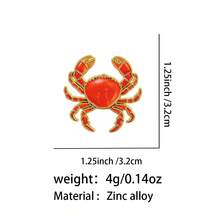 Cute Red Crab Lapel Enamel Pins And Brooches Badge Pins For Backpacks Bags Backpack Cool Decoration Friend For Gifts - Multicolor - View 5