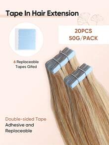 jessie's wig Jessie's 貼片式接髮片 真人髮 20片/包 50g 絲滑直髮 漂染金髮 自然外觀 高品質 貼片接髮 挑染金 27P613# - S27/613 - 查看 4