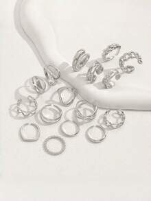 Set Cincin Punk 16 Buah untuk Wanita, Set Cincin Geometris Vintage, Aksesoris Fashion yang Dipersonalisasi - Set cincin 16 buah - View 4