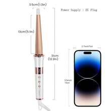 Hatteker 1pc Multi-Function Curling Iron, Adjustable Temperature Electric Curling Wand For Home Use, Large Wave & Wool Styling - Multicolor - View 2