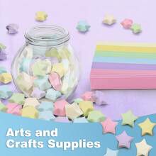 Set Kertas Origami Bintang Warna Macaron | Dekorasi Gantung Bintang Harapan DIY Tanpa Lem | Dekorasi Pesta/Pernikahan/Ruangan, Pengisi Kotak Hadiah | Sudah Dipotong, Mudah Dilipat, Cocok untuk Pelajar dan Pecinta Kerajinan Tangan - Bintang Origami - View 5