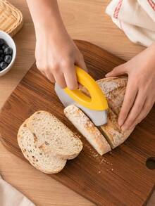 1pc Stainless Steel Pizza Slicer With Lid And Guard - Multi-Functional Vegetable Salad Chopper, Multi-Functional Baking Tool - Multicolor - View 6