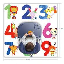 High Chair Splash Pad, 51" 51 Non-Slip Waterproof Multi-Purpose Splash Mat, Washable Splash Pad For High Chair Floor Protection Table Cloth Portable Early Education Picnic Play Mat 2 - Figure - View 3