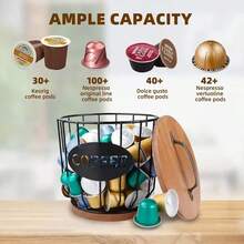 Metal Coffee Capsule Holder, Large-Capacity Coffee Capsule Organizer, Suitable For Cafe, Bar Display, And Home Kitchen Candy Storage Accessories - Multicolor - View 8