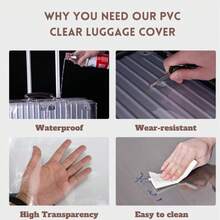 透明 PVC 行李保護套，加厚防水防塵行李保護殼，耐刮耐磨旅行行李殼，適用於 20/22/24/26/28/30 英吋行李箱，旅行與居家必備配件 - 無色 - 查看 7