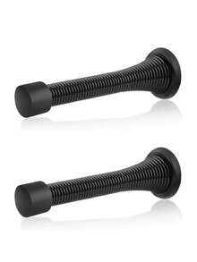 2/4pcs Spring Door Stopper, Heavy Duty Wall Mounted Door Stopper With Rubber Buffer Head Flexible Spring Door Stopper Wall Protector, Suitable For Home, Office Decoration - Multicolor - View 12