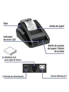 58mm Thermal Receipt Printer, USB + Bluetooth, Manual Cut, Barcode And QR Code Printing - View 2
