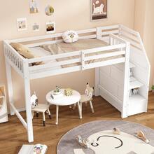 Bed Frame For Baby 90x200cm –  Entry And Integrated Storage - 白色 - 查看 5