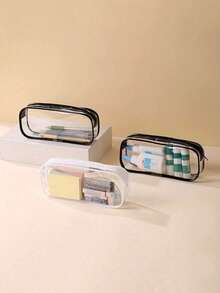 Bộ 2 hộp bút trong suốt mùa hè, hộp bút trong suốt có khóa kéo PVC chống nước, túi đựng đồ trang điểm, hoàn hảo cho mùa hè, tựu trường, Ngày Nhà giáo, tốt nghiệp, sinh nhật, hành lang - Nhiều màu - Xem 4