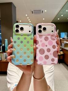 KOOLIFE 1件裝奢華可愛彩色波點冰川紋理軟手機殼，相容 iPhone 18 Pro/18 Pro Max/17 Pro Max/17 Pro/17/16 Pro Max/16 Pro/16/15 Pro Max/15 Pro... - 白底彩波點 - 查看 6