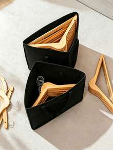 1pc Triangular Design Storage Bag For Approximately 40 Hangers,With Support Pad At The Bottom,Suitable For Home Wardrobe Storage And Hanger Storage - Multicolor - View 7