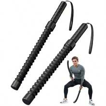Weighted Ropeless Battle Ropes, Heavy Duty Portable Cordless Battle Ropess For HIIT Workouts, Cardio & Muscle Training, Low-Impact Cardio Training For Men & Women - 2 Pieces Black - View 2