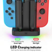 Switch NS 2 Joy-Con 6-In-1 Charging Stand, Magnetic Snap Design, 2.5H Fast Charge For 6 Controllers, 8 RGB Light Effects, Anti-Slip Pad, Multiple Power Options, ABS, Black,Great Gift For Christmas/Birthday - Black - View 5