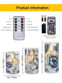 3pcs Flameless Flickering Candle Lights With Timer Remote Control, Battery Operated Warm Glow Candles, Suitable For Christmas, Halloween, Valentine's Day, Mother's Day, Wedding, Party, Gift, Festival - Transparent-warm Light - View 10