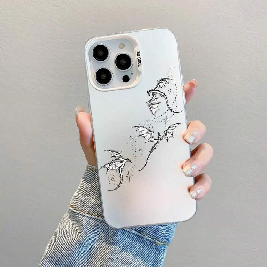 Fashion Dragon Pattern Laser Phone Case For IPhone 16 15 14 Pro Max Plus 17 Pro Max 13 Mini 12 11 Pro Max Shockproof Back Covers RQIX - CH-White LWS 1 - 查看 1