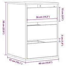 vidaXL Cassettiera, Mobile basso con 4 cassetti, Mobile per soggiorno, Mobile d'ingresso, Mobiletto, Rovere scuro 40x41x58 cm legno composito - Rovere scuro - Visualizzare 3