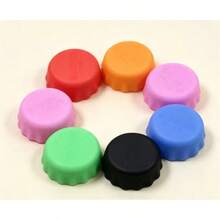 6/1pc Reusable Silicone Bottle Caps - Suitable For Beverage Bottles, Condiment Bottles, Vinegar Bottles - Leak-Proof, Durable, Practical And Colorful Beverage & Kitchen Storage Solution, Perfect For Back To School, Holiday Parties, Outdoor, - Multicolor - View 4