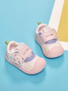 Sepatu Bayi Perempuan Modis Warna Kontras Pink & Ungu, Sepatu Jalan Fungsional, Sol Lembut, Anti Selip, Bernapas, Anti Benturan, Sepatu Olahraga untuk Bayi Perempuan - Berwarna merah muda - View 4