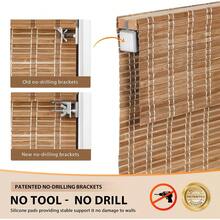 No Tools No Drill Cordless Bamboo Roman Shades, Light Filtering Window Treatment, Roll Up Bamboo Blinds For Windows 31'' W X 64'' H, Brown Variant 1 - Light Filtering-brown206 - View 3