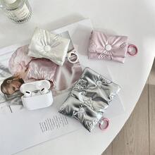 1pc Minimalist Solid Color Earphone Storage Bag, Small Square Coin Purse, Card Holder, Bluetooth Earphone Storage Bag With Halter, Women's Mini Pouch, Can Store Coins, Earphones, Keys And Other Small Items, Convenient For Carrying Out, Card Key Coin Purse Multifunctional Waterproof Portable Storage Bag, Holiday Gift (Without Pendant) - Multicolor - View 12