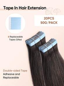 jessie's wig Jessie's 貼片式接髮 真人髮 20片/包 50g 絲滑直髮 漂染金髮 自然外觀 高品質 貼片接髮 深棕色 2# - S2 - 查看 4