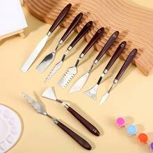 Set Pisau Palet Stainless Steel 29 Buah, Set Pengikis Lukisan Profesional untuk Gouache, Akrilik, dan Cat Minyak - Set - View 7