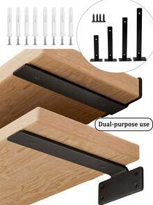2pcs Heavy Duty Concealed Wall Brackets, Heavy Duty Floating Shelf Brackets, Suitable For DIY Home Decor/Storage - A - View 1