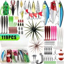 85/119/241/244pcs Fishing Tackle Box Accessories, Including Spoon Lures, Soft Plastic Lures, Suitable For Freshwater And Saltwater Realistic Lures, All-Around Minnow Lures, Crankbaits, Pencil Lures, Popper Lures, All-Water Soft Lures, Gift For Men - Multicolor - View 4