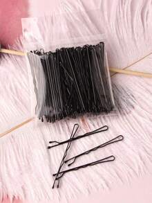 150pcs Solid Color Straight Bob Hair Clips, Suitable For Daily Use And Perming/Dyeing, Summer Beach Travel Essential, Halloween Gold Hair Accessories - Black - View 4