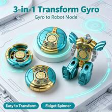 1pc New Hot-Selling Mecha 2-In-1 Transforming Robot Finger Spinner DIY Transformable Stress Relief Rotating Spinner Toy For Boys And Girls - Interactive - Must-Have For Making Friends - Home - Hot-Selling - Popular - Gift For Boyfriend/Girlfriend - Birthday Gift - Party - Boys And Girls - Perfect Gift - Gift - Multicolor - View 2