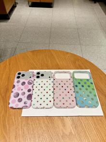 KOOLIFE 1件裝奢華可愛彩色波點冰川紋理柔軟手機殼，相容 iPhone 18 Pro/18 Pro Max/17 Pro Max/17 Pro/17/16 Pro Max/16 Pro/16/15 Pro Max/15 Pro... - 淺紫底金屬紫波點 - 查看 9