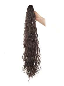 26 Inch Deep Brown Water Wave Curly Ponytail Hair Bundle, Soft And Natural, Suitable For Women - Multicolor - View 13