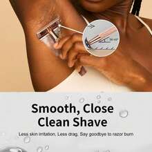 Rose Gold Double-Edge Razor, 10 Blades, Unisex, Reusable, Suitable For Home And Travel, Facial Care Tool, Women's Razor Blades, Razor, Hair Removal, Travel, Women's Razor, Women's Travel Essential, Razor, Accessories, Hair Removal Set, Bedroom, Cosmetics, Men's Razor, Facial Hair Remover, Razor, Unisex Hair Remover - Safety Razor - View 7