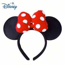 Disney 1 قطعة عصابة رأس أذني ميني ماوس من ديزني، أذنان سوداء، فيونكة ساتان حمراء بنقاط بيضاء، مخمل ناعم، عصابة رأس غير قابلة للانزلاق، مناسبة لديزني لاند، حفلة تنكرية، ارتداء يومي، هدية لمحبي ديزني - طوق الرأس - مشاهدة 1